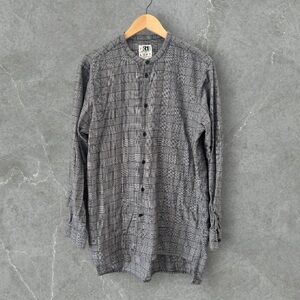 Le 31 by Simon’s Men’s Houndstooth High Collar Button Down Semi-Fit Long Sleeve